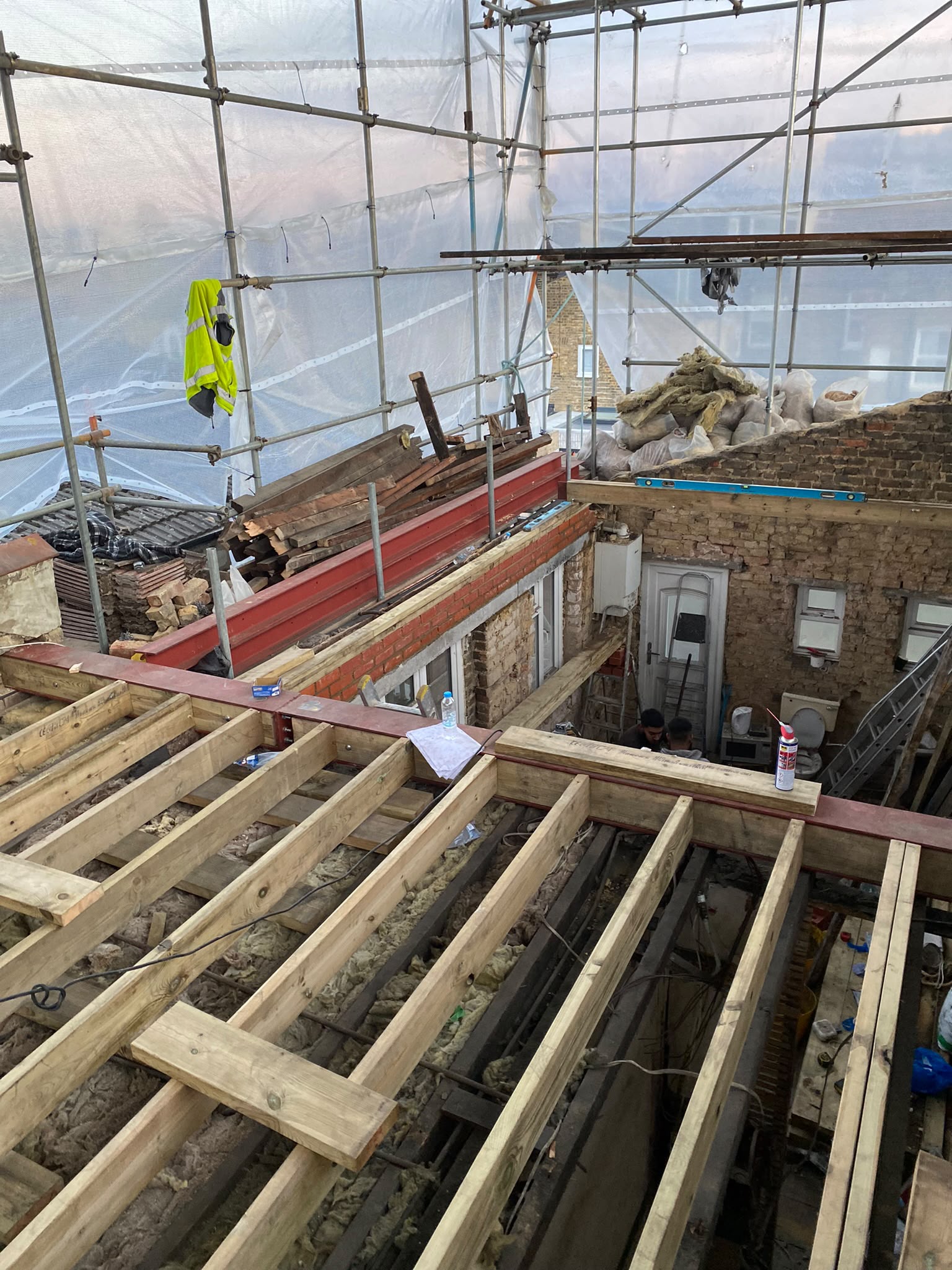 New floor joists and structural steelwork