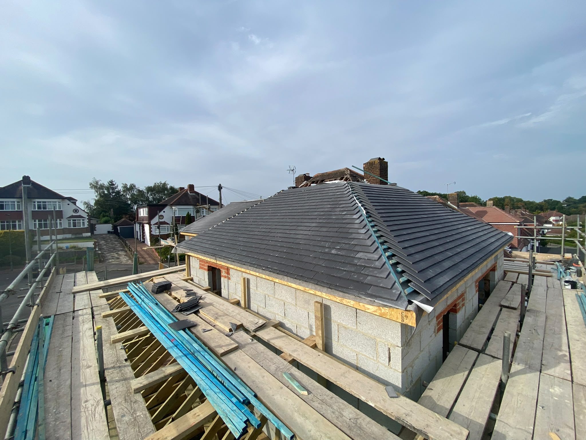 Extended roof taking shape at West Wickham